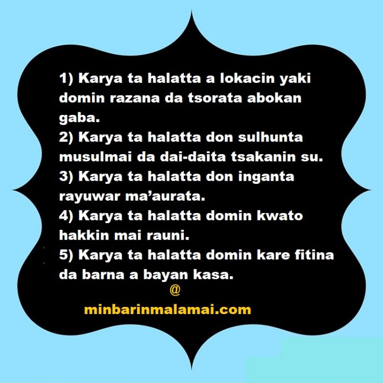 WURAREN DA KARYA TA HALATTA A MUSULUNCI
